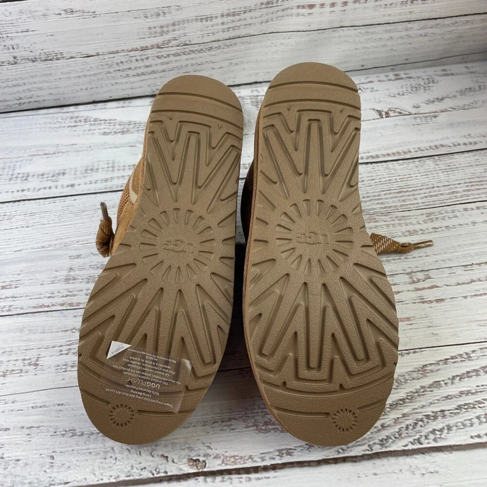 UGG Lowmel Womens US 7 Sneakers Chestnut Brown Suede Laces